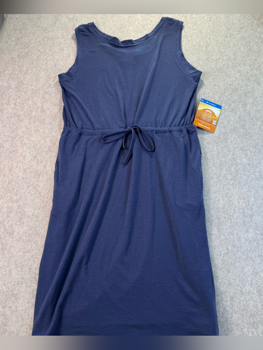 Columbia 50 UPF OmniShade Women’s Sleeveless Navy Midi Dress/CoverUp NWT
